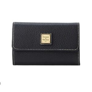 Authentic Dooney & Bourke Black Pebble Leather Flap Wallet - MINT CONDITION